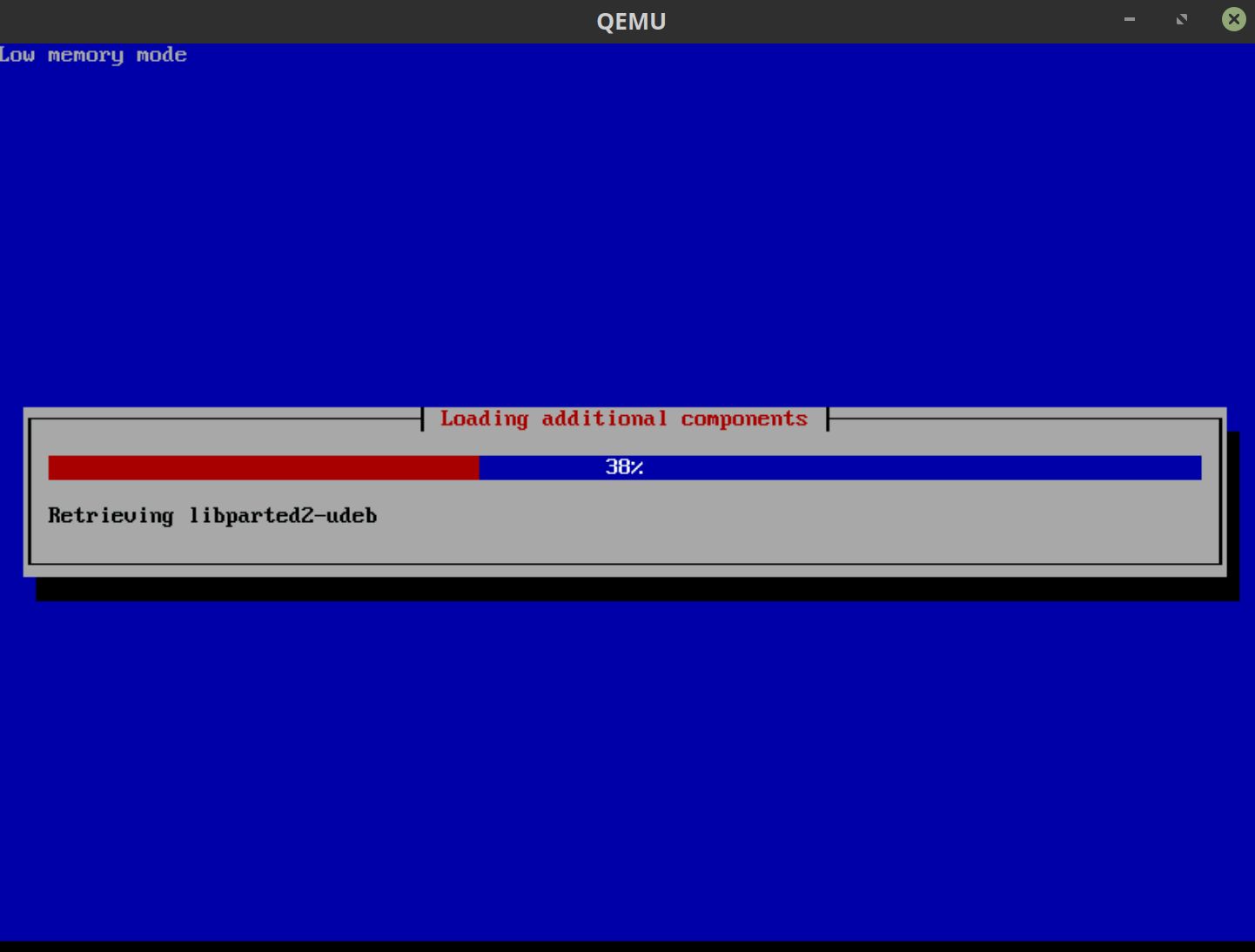 Figure 5: Things are progressing nicely, as seen using low graphics mode. Figure 5: Things are progressing nicely, as seen using low graphics mode.