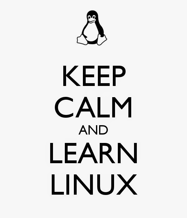 Tux penguin on sign saying Keep calm and learn Linux