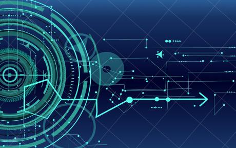 Cyan circular hub on dark blue background - Image by Aneta Esz from Pixabay