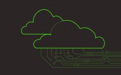Green outline of clouds and digital rain on black background - Image by Ranjith Siji from Pixabay