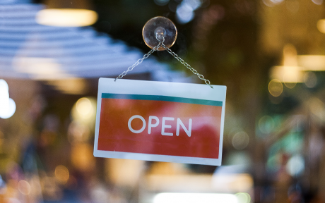 Open Sign Red and white open sign stuck to window - Image by wendy julianto from Pixabay