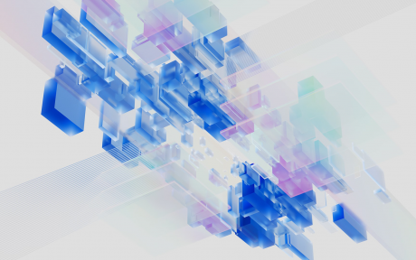 Abstract Abstract blue and purple acrylic cubes on a white background - Photo by DeepMind on Unsplash
