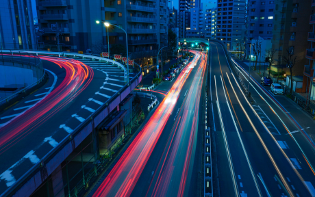 Highway lights at night in city – Photo by FLY:D on Unsplash