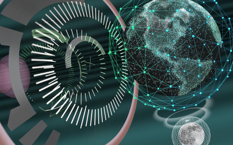 digital sphere with earth and moon surrounded by networking lines - Image by Peace,love,happiness from Pixabay