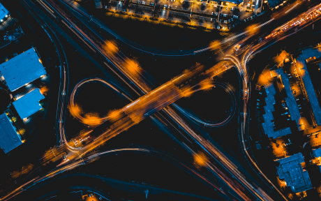 Aerial of highway at night – Photo by Sid Verma on Unsplash
