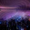white network lines radiating from blue city with purple sky - Image by mohamed Hassan from Pixabay